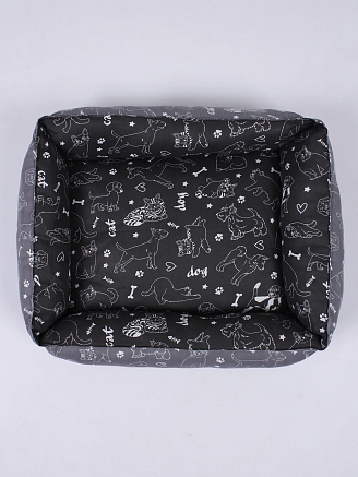 Лежанка для животных мелких пород арт. LDZ / Графит + черный