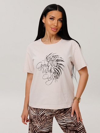 Женский костюм К-88(К) / Кремовый (надписи)