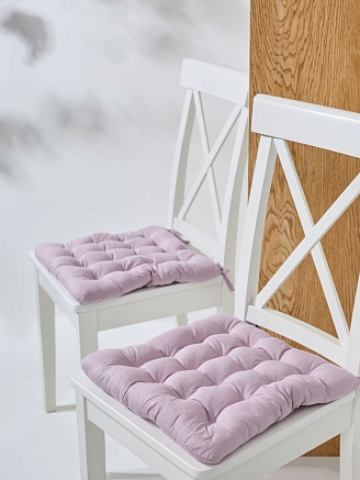 Комплект подушек на стул с завязками (бязь) 16т. / Светло-розовый