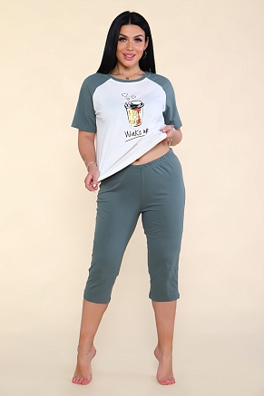 Женский комплект Wake Up 619 / Серо-зеленый