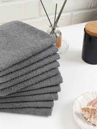 Салфетка махровая г/к Узбекистан 380 гр/м2 / 910-серый