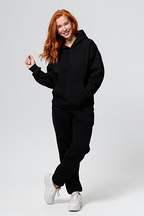 Женская толстовка 14428 оверсайз / черный