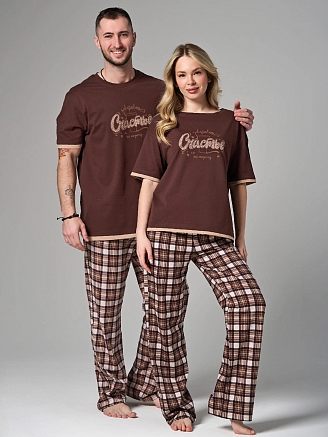 Женская пижама "Счастье" 2402-К / Коричневый