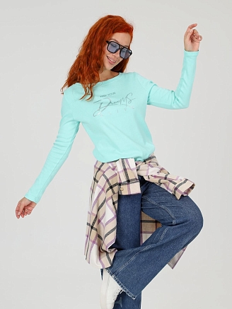 Женский лонгслив Флоп / ментол