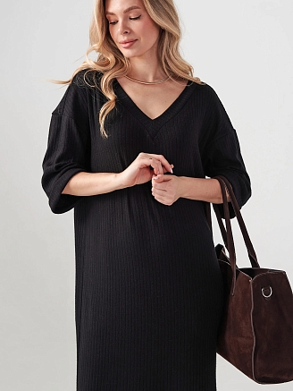 Женское платье "Ангора" 2418-Л / Черный