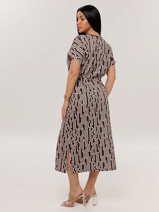 Женская туника Т-205(К) / Коричневый (узоры)