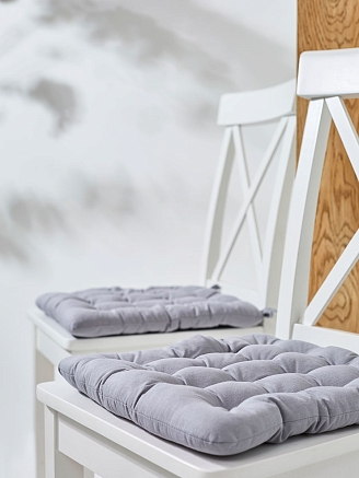 Комплект подушек на стул с завязками (бязь) 16т. / Светло-серый