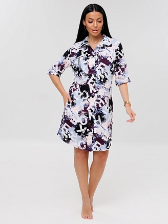 Женский халат Х-149(К) / Фиолетовый (буквы)