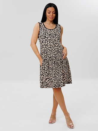 Женский сарафан С-100(К) / Бежевый (леопард)