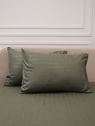 Комплект наволочек микрофибра-страйп / Хаки