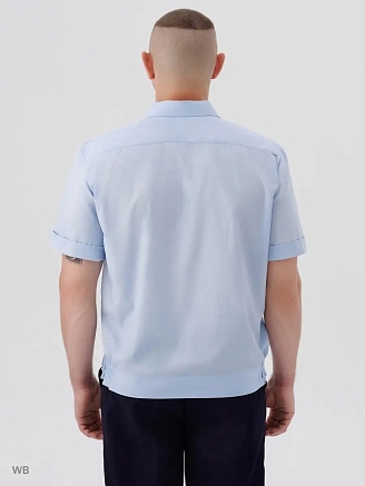 Мужская рубашка форменная Полиция (короткий рукав) / Голубой