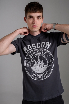 Мужская футболка 8503/1 / антрацит+Москва