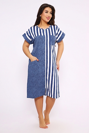 Женский халат Полоска 521 / Синий
