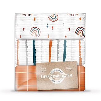 Набор вафельных полотенец "Самойловский Текстиль" Формы / 3 шт.