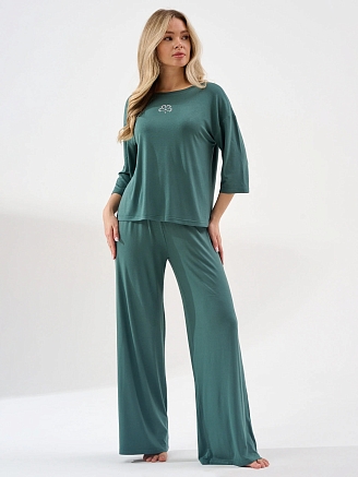 Женская пижама "Флирт" (брюки) 2407-Ви / Зеленый