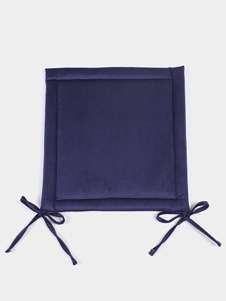 Комплект квадратных подушек на стул с завязками (2 шт.) / / Темно-синий
