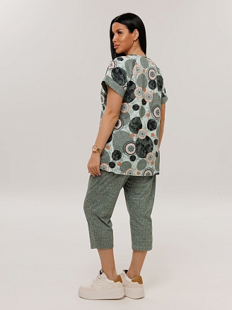 Женский костюм К-119(К) / Светлый хаки (круги)