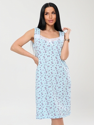 Женская сорочка Сор-92(К) / Ментоловый (цветы)