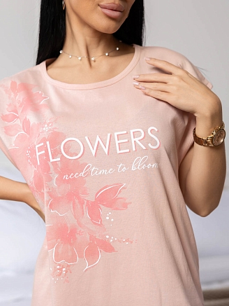 Женская ночная сорочка мод.1805/13 / Светло-розовый