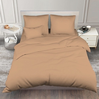 Постельное белье поплин гладкокрашеный / Кофе с молоком