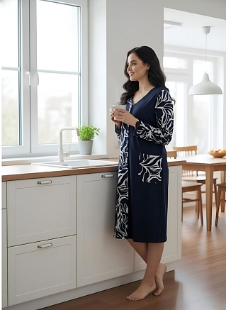 Халат женский 39061 / темно-синий