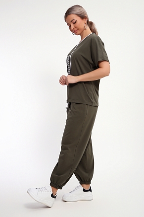Женский костюм с брюками 85038 / хаки