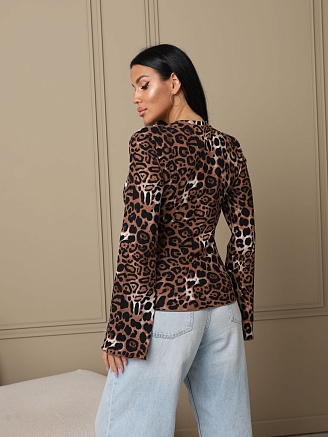 Женский лонгслив мод.2028/6 / Бежевый