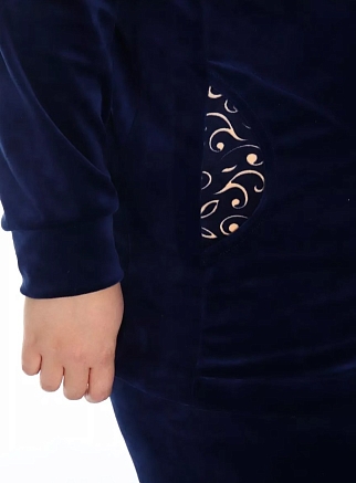 Женский костюм МАКСИ КВ-229 / Синий, завитки