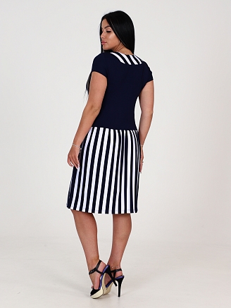 Женское платье МИШЕЛЬ ПлВ-293 / Сине-белая полоса