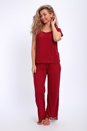 Женская пижама 29018 / бордовый