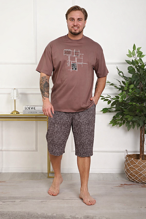 Мужская пижама Лиам / коричневый
