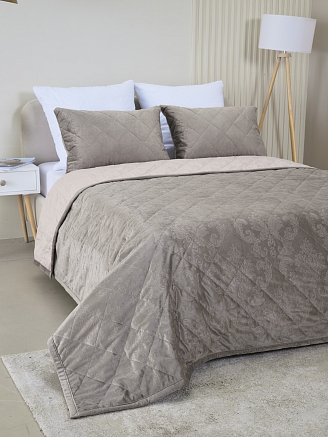 Набор покрывало и чехлы на подушку Кристалл / Какао