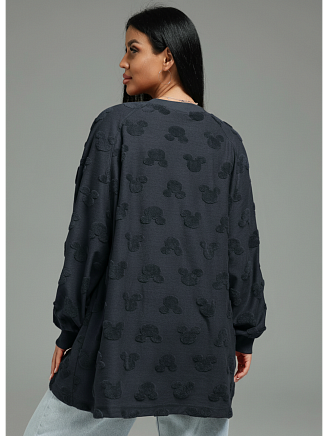 Женский свитшот Ребека / Махра Микки серый