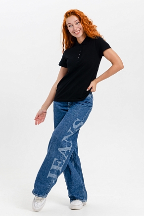 Женская футболка 14402 поло / черный