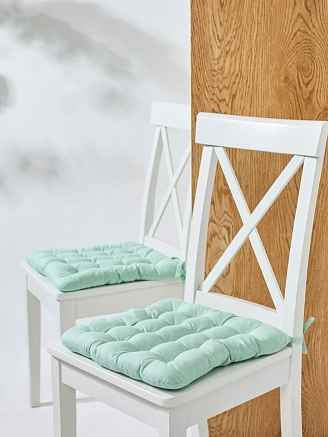 Комплект подушек на стул с завязками (бязь) 16т. / Оливковый