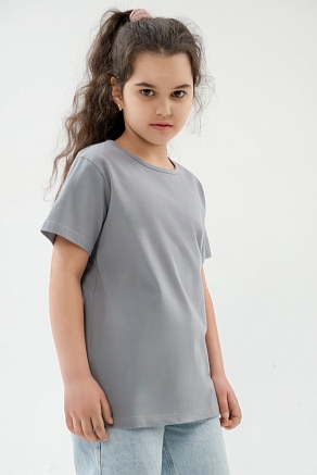 Подростковая футболка из кулирки / Светло-серый
