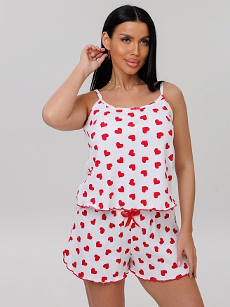 Женская пижама П-95(Каш) / Белый (сердечки)