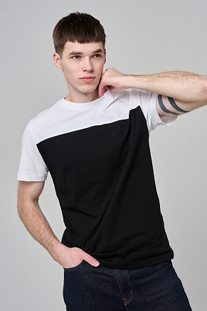 Мужская футболка 14482 / белый+черный