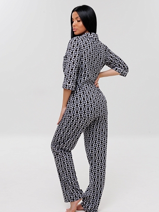 Женский костюм К-132(К) / Серый (круги)