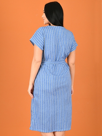 Женский халат М-120 / полоса синий