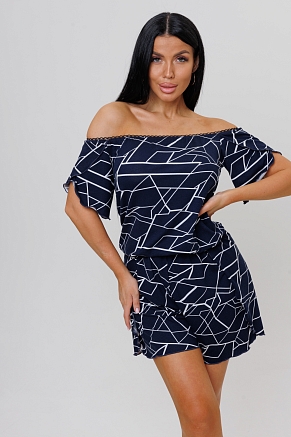 Женский комбинезон с шортами 2190/1 / Синий