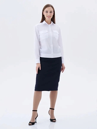 Женская рубашка форменная Полиция (длинный рукав) / Белый