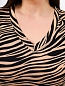 Женская футболка из вискозы V-вырез Зебра Бронза