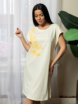 Женская ночная сорочка мод.1805/12 / Светло-желтый