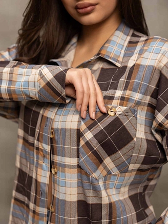 Женская рубашка мод.2110/2 / Коричневый