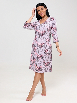 Женский халат ХМ-779 / Розы на капучино