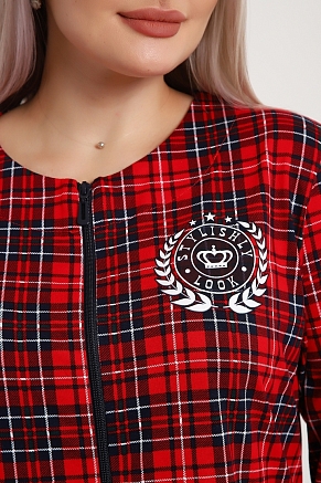 Женский халат Клетка 525 / Красный