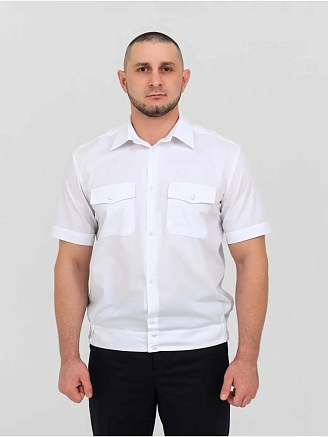 Мужская рубашка форменная Полиция (короткий рукав) / Белый