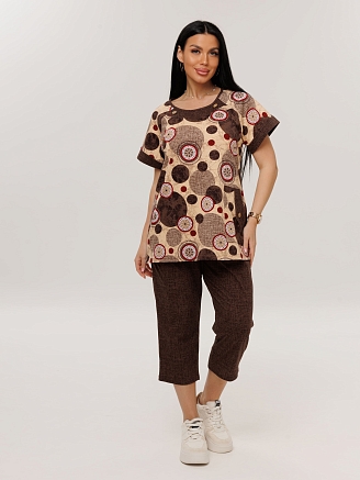 Женский костюм К-119(К) / Коричневый (круги)