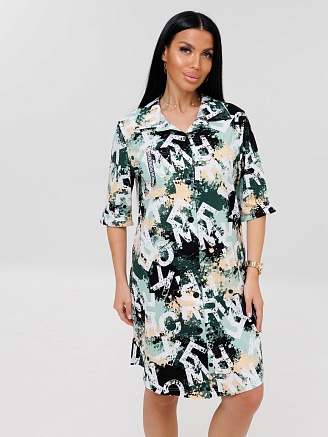 Женский халат Х-149(К) / Зеленый (буквы)